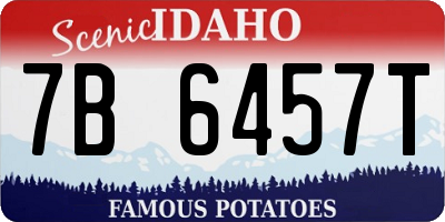 ID license plate 7B6457T