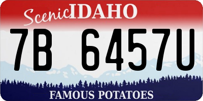ID license plate 7B6457U