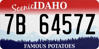 ID license plate 7B6457Z