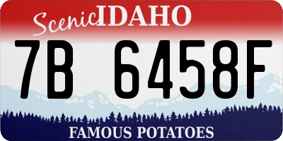 ID license plate 7B6458F