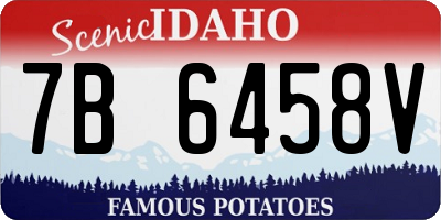 ID license plate 7B6458V