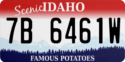 ID license plate 7B6461W