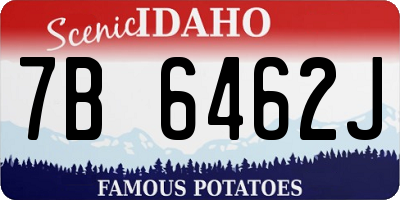 ID license plate 7B6462J
