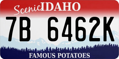 ID license plate 7B6462K