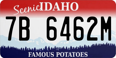 ID license plate 7B6462M