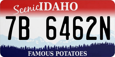 ID license plate 7B6462N