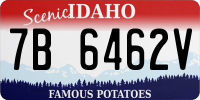ID license plate 7B6462V