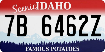 ID license plate 7B6462Z