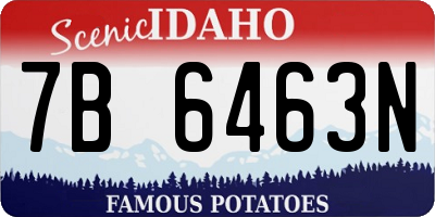 ID license plate 7B6463N