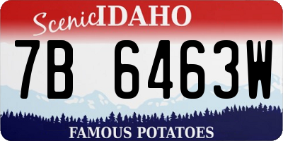 ID license plate 7B6463W