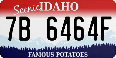 ID license plate 7B6464F