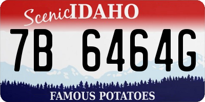 ID license plate 7B6464G