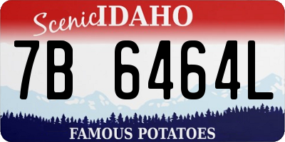 ID license plate 7B6464L