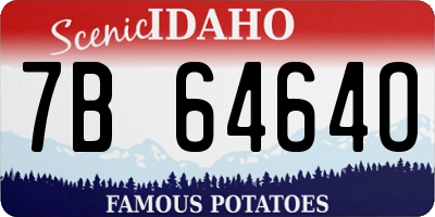 ID license plate 7B6464O