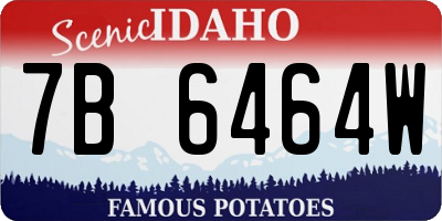 ID license plate 7B6464W