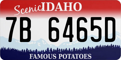 ID license plate 7B6465D