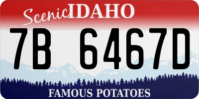 ID license plate 7B6467D