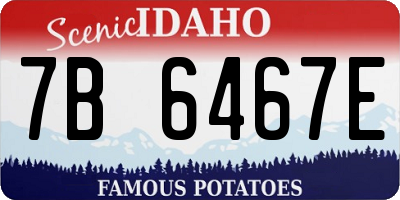 ID license plate 7B6467E