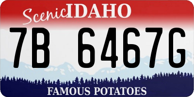 ID license plate 7B6467G