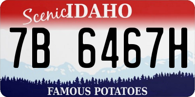ID license plate 7B6467H