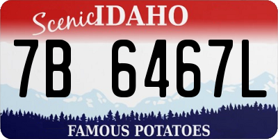 ID license plate 7B6467L