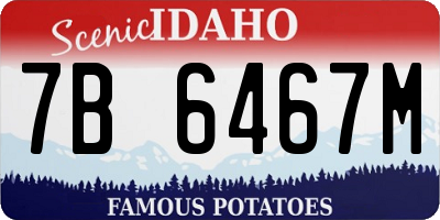 ID license plate 7B6467M