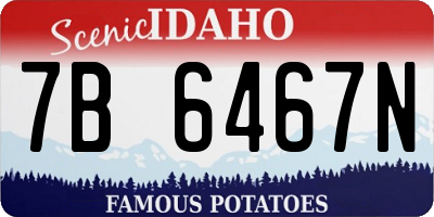 ID license plate 7B6467N