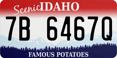 ID license plate 7B6467Q