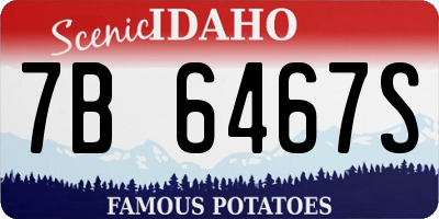 ID license plate 7B6467S
