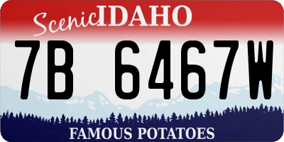 ID license plate 7B6467W