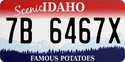 ID license plate 7B6467X