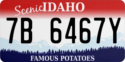 ID license plate 7B6467Y