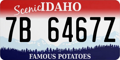 ID license plate 7B6467Z