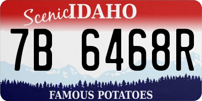ID license plate 7B6468R