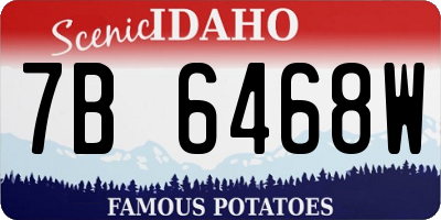 ID license plate 7B6468W