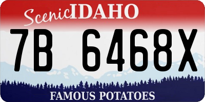 ID license plate 7B6468X
