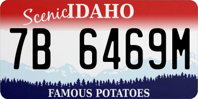 ID license plate 7B6469M