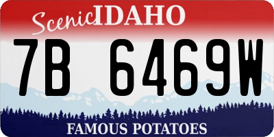 ID license plate 7B6469W