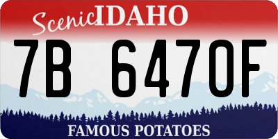 ID license plate 7B6470F