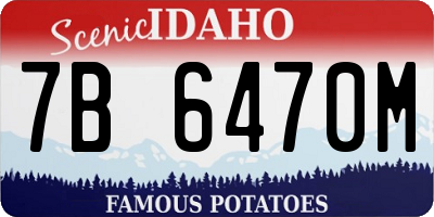 ID license plate 7B6470M