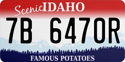 ID license plate 7B6470R