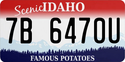 ID license plate 7B6470U