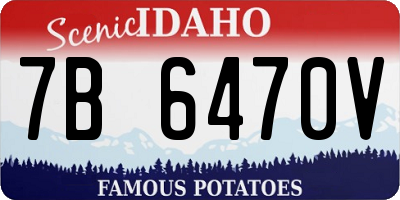 ID license plate 7B6470V