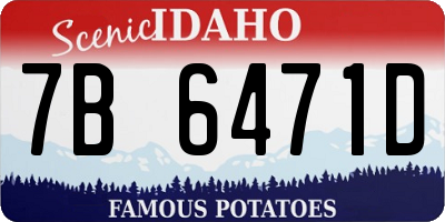 ID license plate 7B6471D