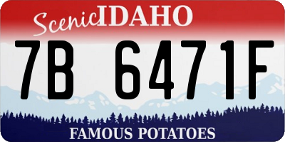 ID license plate 7B6471F