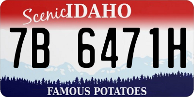 ID license plate 7B6471H