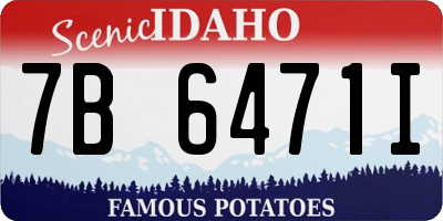 ID license plate 7B6471I