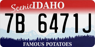 ID license plate 7B6471J