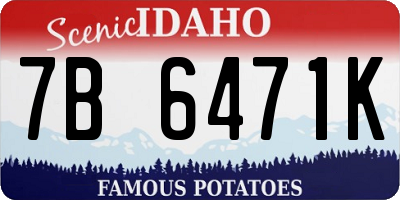 ID license plate 7B6471K