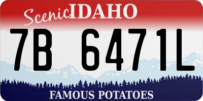 ID license plate 7B6471L